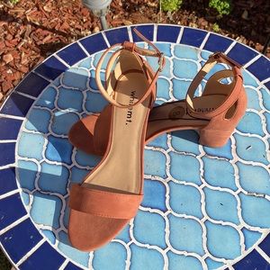 Cute Light Coral Low Ankle Strap Heel!